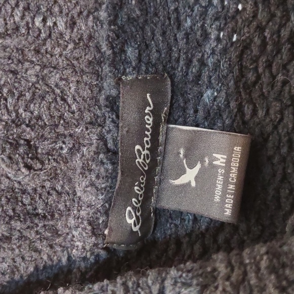 USED EDDIE BAUER Rest and Repeat Funnel Neck Sweater SIZE M COLOR GRAY GREEN - Picture 6 of 10